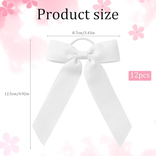 12pcs Kids & Women Ponytail Hair Bows Ribbon Cheerleading Hair Accessories
