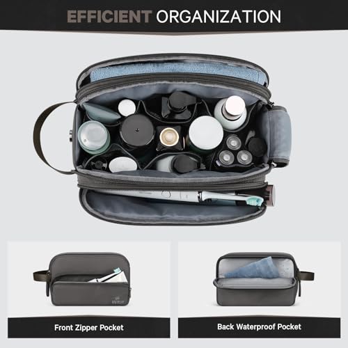 Estour Men's Water-Resistant Travel Toiletry Bag - Mystery Gray, Compact Organizer
