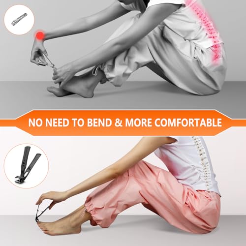 DRMODE 4pcs Toenail Clippers for Thick Nails - Ergonomic & Heavy Duty