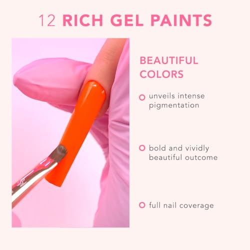 Kiara Sky Gel Art Pod - Hot Lava Neon Orange Professional Nail Paint 5ml