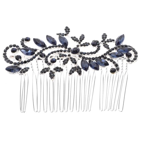 Elegant Blue Rhinestone Wedding Hair Comb for Brides & Bridesmaids