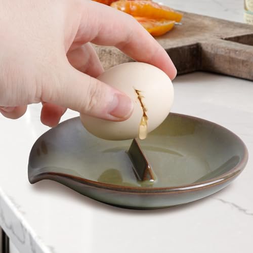 Ceramic Egg Cracker Spoon Holder - Heat Resistant Kitchen Utensil Rest