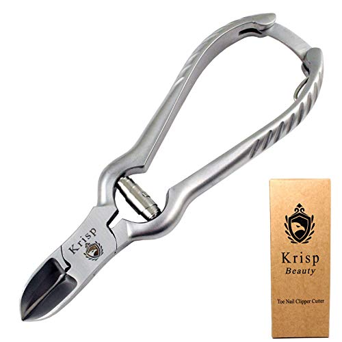 Krisp Beauty Professional Toenail Clippers for Thick Nails - 6.25 Inch Silver