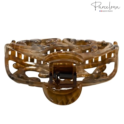Parcelona French Hair Claw Clip, 3.25 Inch Medium Python Print Jaw Clip