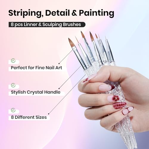 Beetles Multicolor Nail Art Brushes Kit - 31pcs Blooming Gel Set
