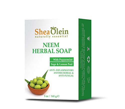 Neem Herbal Soap with Peppermint, Sage & Lemon Peel - Organic Shea Olein 5oz