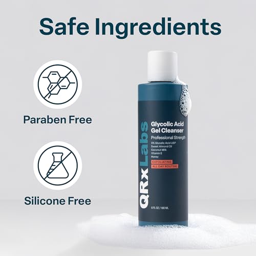 QRxLabs Glycolic Acid Face & Body Wash - 5% AHA Cleanser 6oz