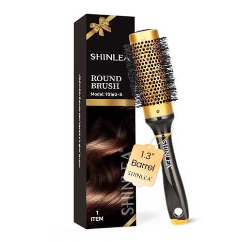 SHINLEA Small Round Brush for Blow Drying - 1.3 Inch Barrel