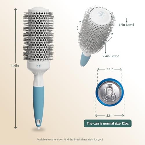 Osensia Medium Round Hair Brush - Ceramic Ion Infused Blow Dry Brush 43mm