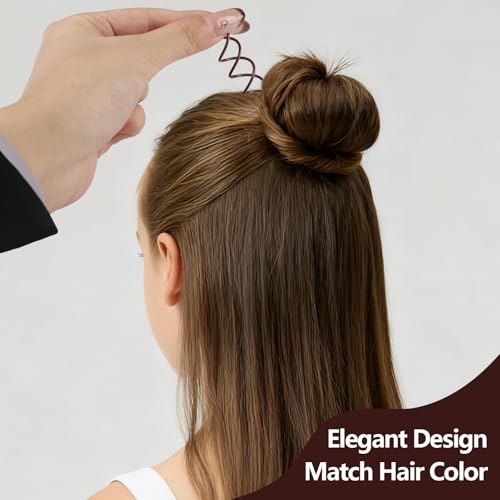 Teenitor 20Pcs Spiral Hair Pins & Ties for Effortless Buns