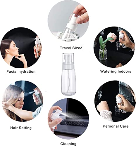 TOSERSPBE Fine Mist Spray Bottle - Travel Refillable 2 Pack