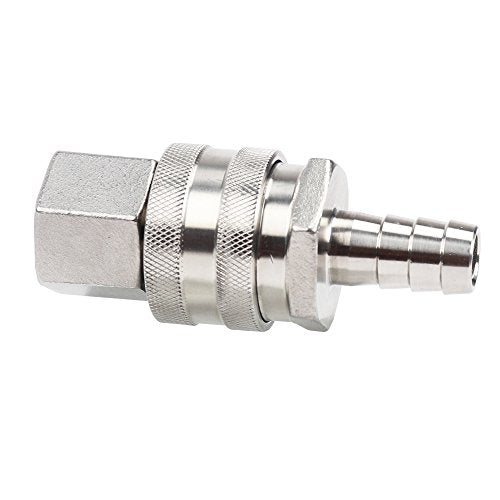 304 Stainless Steel Quick Disconnect Set for Homebrewing - 1/2" FPT & Barb Connectors