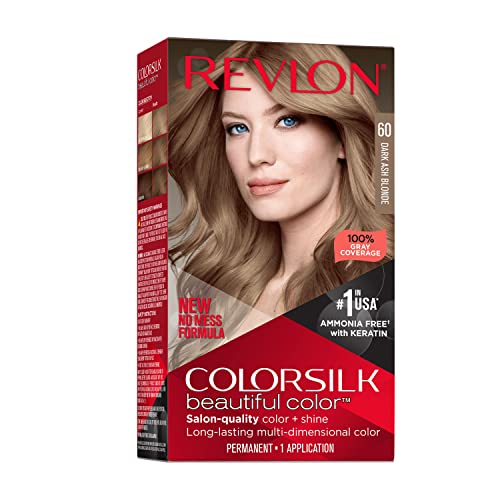 Revlon Colorsilk Dark Ash Blonde Hair Dye 4.4 Fl Oz - Long-Lasting, Ammonia-Free