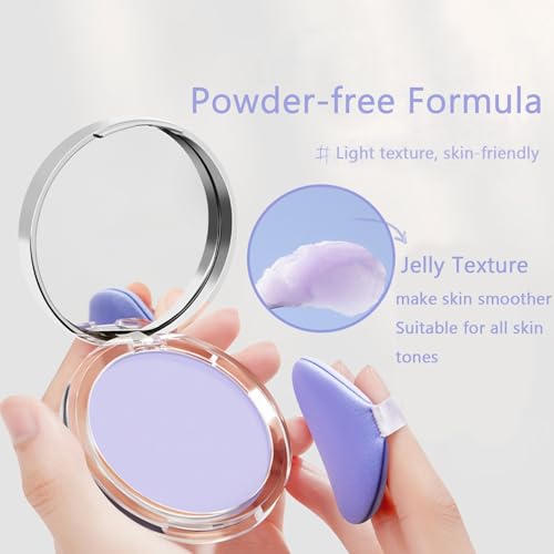 CLY AMS Matte Foundation Powder with Mini Puff - Oil Control Blurring Setting Powder for Oily Skin