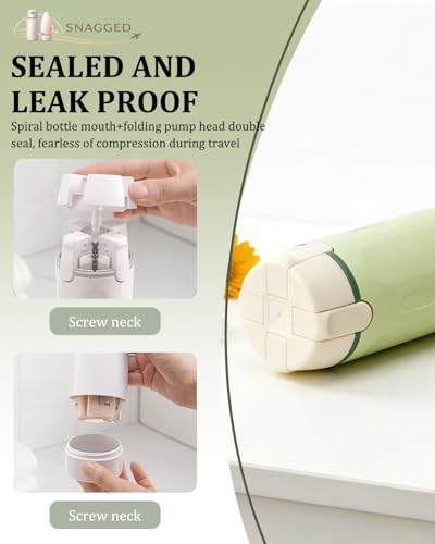SNAGGED 4-in-1 Travel Toiletry Dispenser - Leak-Proof Refillable Bottles