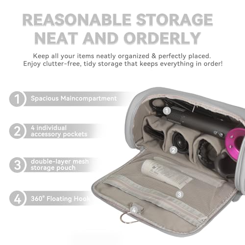 Dyson Airwrap Travel Case - Grey | Portable Storage for Curling Iron & Accessories