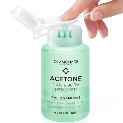 Glamonade Acetone Nail Polish Remover with Aloe Vera - 6.34 Fl Oz