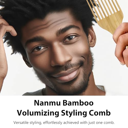 Bamboo Comb Set for Afro Hair - Eco-Friendly Detangling Picks