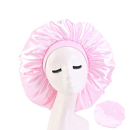 U Brands Extra Large Satin Sleep Cap - Jumbo 6 Pack with Elastic Band