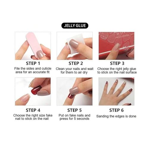Pink 8 Pcs French Tip Press-On Nails Short Square Fake Nails with Pearls & Bows for Women