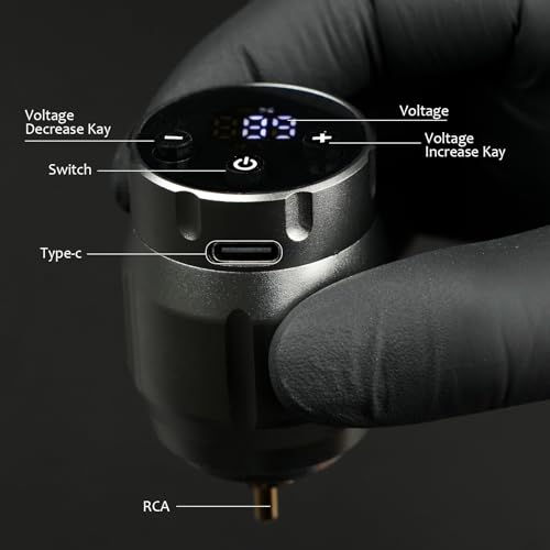Rechargeable 1500mAh Wireless Tattoo Power Supply with Digital Screen