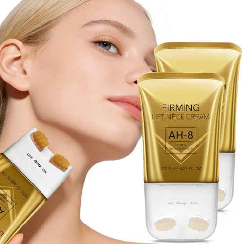 AH-8 Neck Firming Cream with Roller - 2 Pack Collagen Anti-Aging Formula