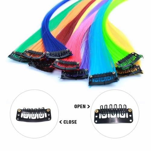 22 Pcs Black Hair Extension Clips with Needle & Thread Kit
