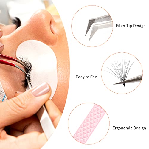 TDANCE Eyelash Extension Tweezers - Precision Stainless Steel Volume Boot Tweezer