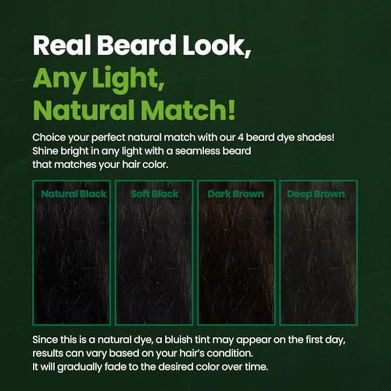 Mustache & Beard Dye - Soft Black | PPD-Free, Vegan, Gentle Formula for Sensitive Skin