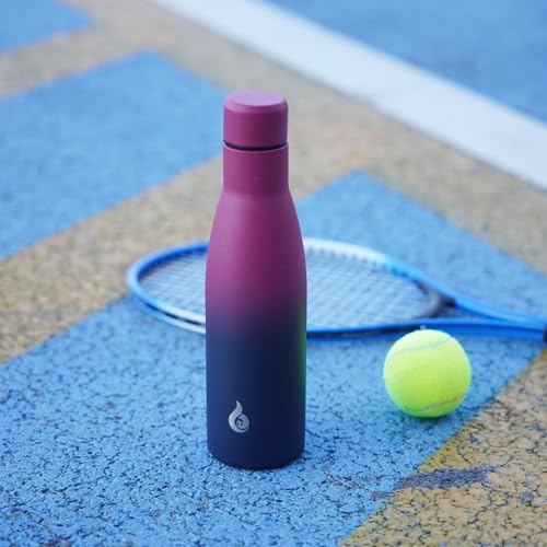 17 oz Insulated Stainless Steel Water Bottle - BPA Free, Leak Proof, Keeps Hot & Cold, Black Red