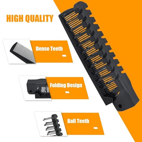 Qjaiune 24PCS Folding Travel Hair Brush and Comb Set - Portable Anti-Static