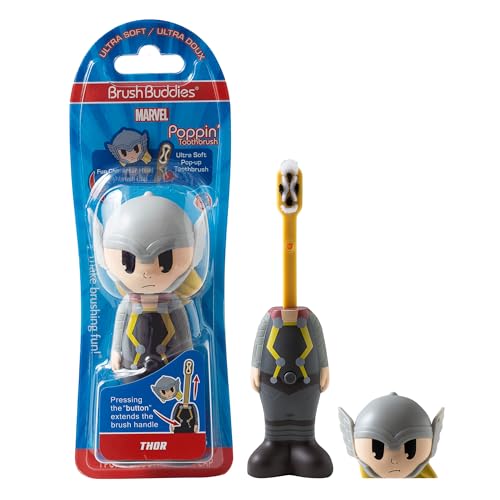 Brush Buddies Marvel Thor Kids Toothbrush with Travel Cover