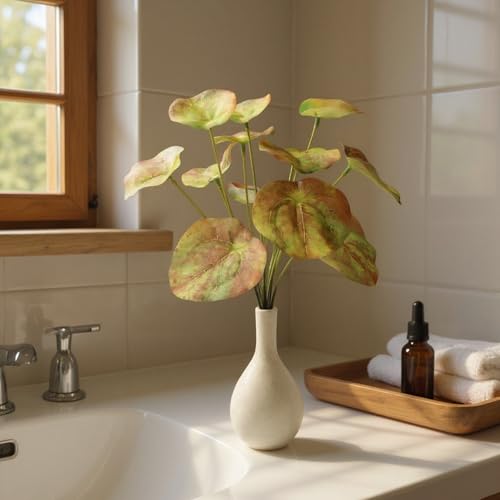 Artificial Pilea Plant with Ceramic Vase - 12" Indoor Greenery