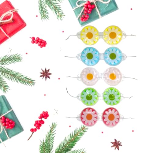 ColdChill 5-Packs Cooling Eye Mask (Flowers) – Reusable Hot & Cold Gel Eye Mask for Eye Strain, Puffiness & Recovery