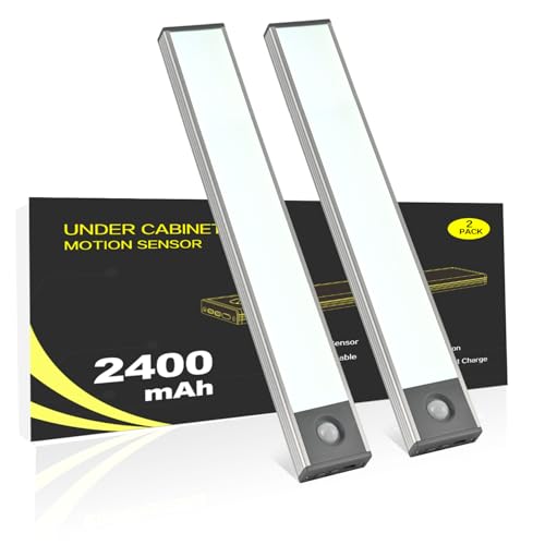Rechargeable Under Cabinet Lighting with Motion Sensor - 2 Pack, 7.8in