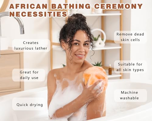 Gainlove 2-Pack African Exfoliating Bath Sponge - 45-Inch Length