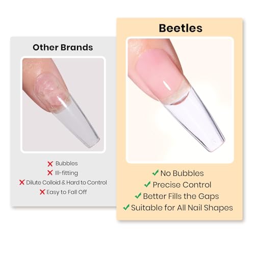 Beetles Clear Solid Nail Glue Gel 15g UV/LED for False Tips & Nail Art - Beginner Friendly