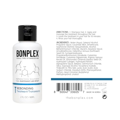 Bonplex Rebonding Shampoo Treatment for Damaged Hair - 4oz Duo