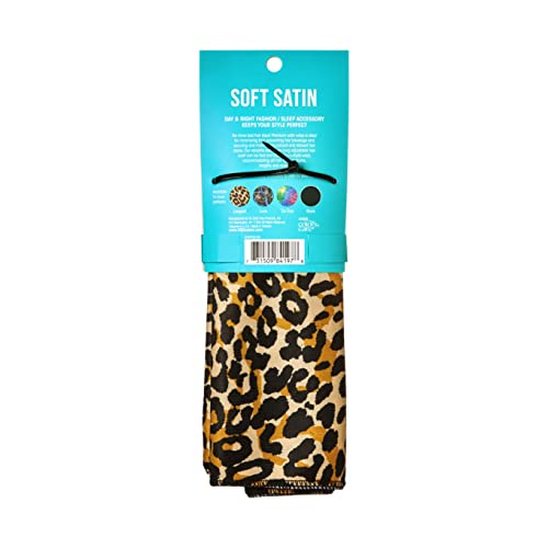Kiss Colors & Care Satin Wrap Scarf - Leopard Print, Multi-Purpose Hair Protection