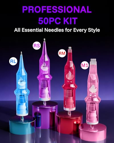 Neebol 50PCS #12 Mixed Tattoo Cartridge Needles Set (RL+RS+RM+M1)