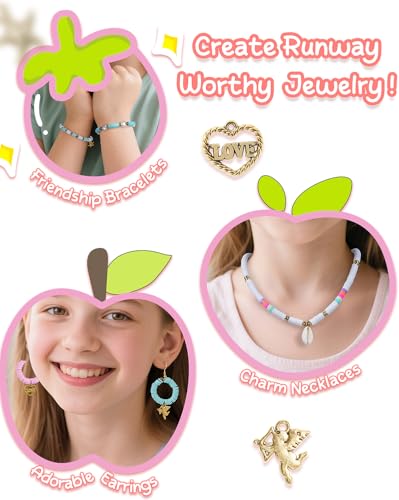 Mio Angle 6,000-Piece Clay Beads Bracelet Kit – 24 Colors with Charms & Letters