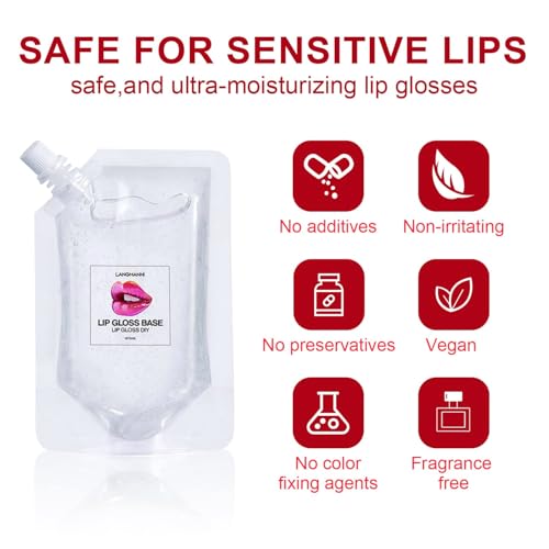 Clear 3 Pack Lip Gloss Base 3x100ML Non-Stick DIY Gel for Lip Balm & Gloss
