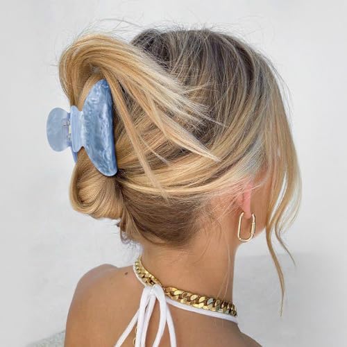 Canitor Blue Series Acrylic Marbled Claw Hair Clips for Women - Thick & Thin Hair