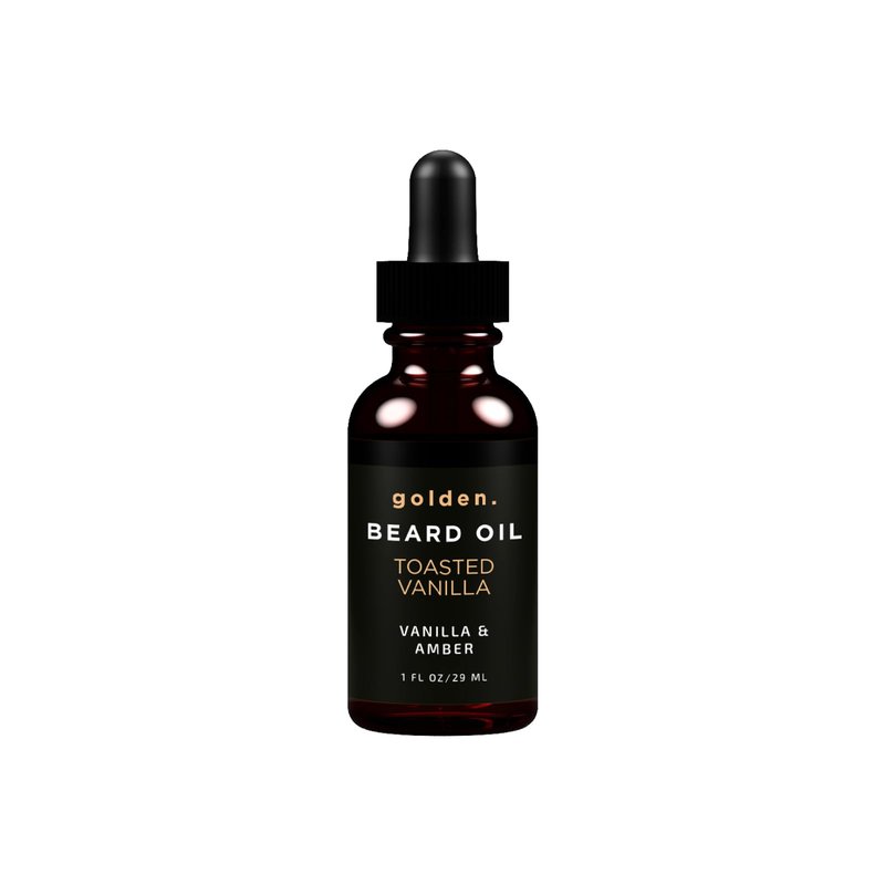 Golden Grooming Beard Oil for Men - Natural Beard Conditioner with Sweet Almond, Golden Jojoba & Argan Oil - Hydrating Beard Softener with Vitamin E - Toasted Vanilla, 1oz