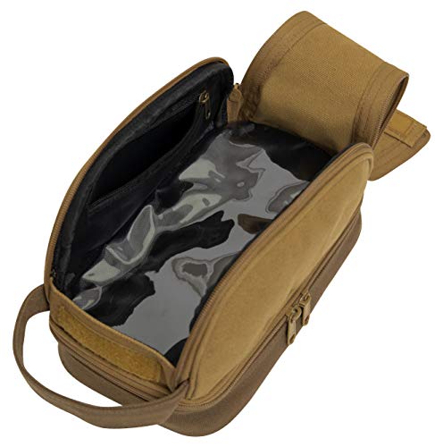 Rothco Deluxe Canvas Travel Kit Coyote Brown Vintage Dopp Toiletry Organizer