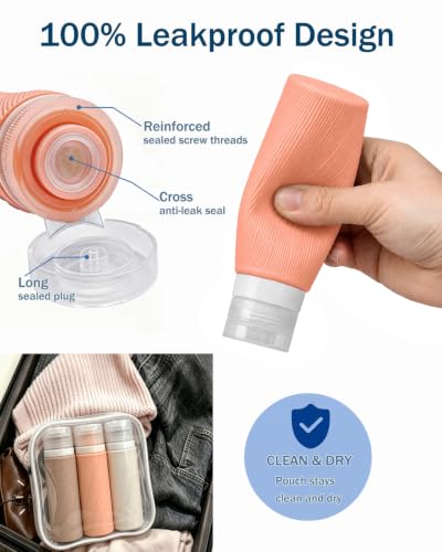 Redfly 13-Piece TSA-Approved Leak-Proof Travel Bottle Set for Toiletries