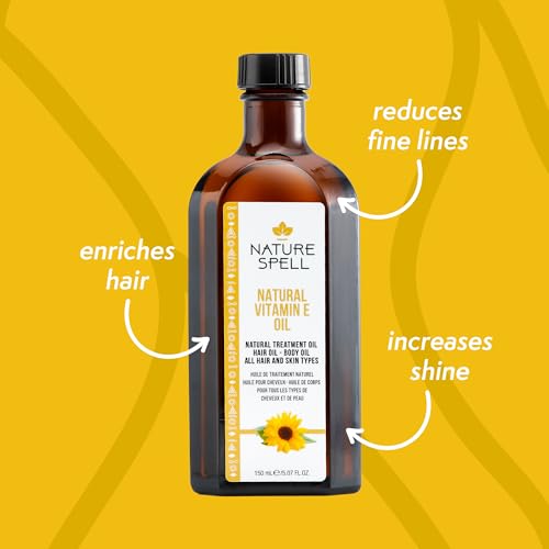 Nature Spell Vitamin E Oil for Hair Growth, 5.07 Fl Oz - Nourishes & Restores Shine