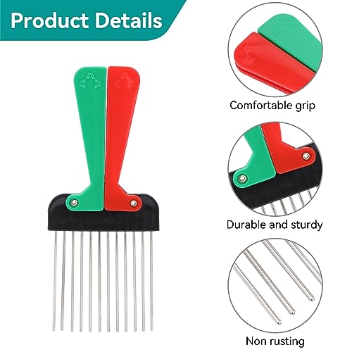 Agatige Metal Afro Pick Comb - 2 Pack Wide Tooth Hair Styling Tool