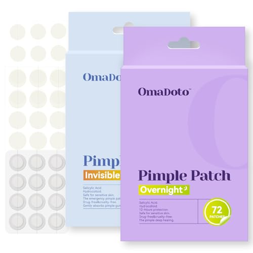 Day & Night Acne Patches - 144 Count Hydrocolloid Zit Stickers with Salicylic Acid