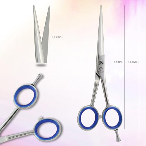 GLORY 6.5" Professional Hair Cutting Scissors - Ergonomic Barber Shears